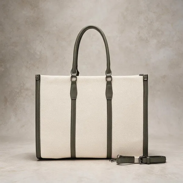 Ivory_Contrast_Trim_Tote_Bag_for_Women