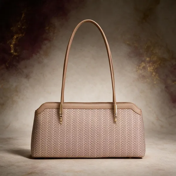 Beige_Patterned_Shoulder_Handbag