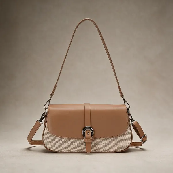 Tan_Textured_Panel_Shoulder_Bag_for_Women