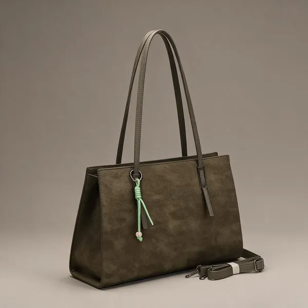 Olive_Structured_Tote_Bag_with_Detachable_Shoulder_Strap
