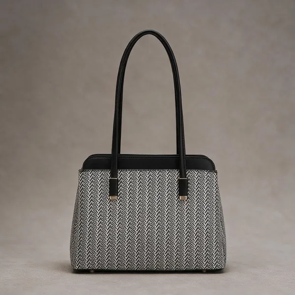 Black_and_White_Woven_Pattern_Structured_Shoulder_Bag_for_Women