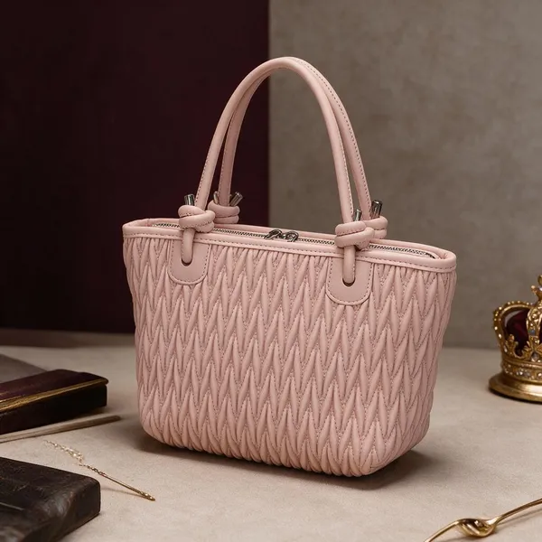 Pink_Textured_Tote_Handbag