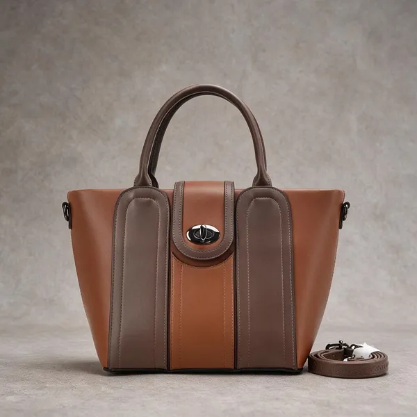 Brown_Colorblock_Structured_Handbag