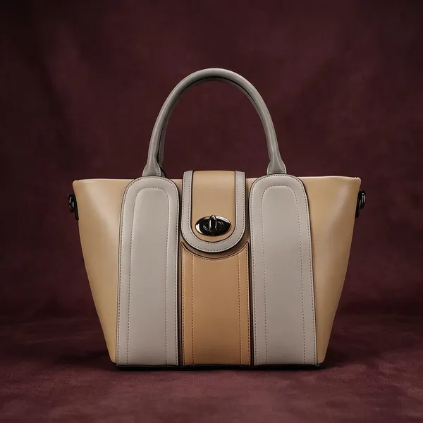 Evara_Beige_Structured_Tote_Handbag_with_Turn_Lock_Closure