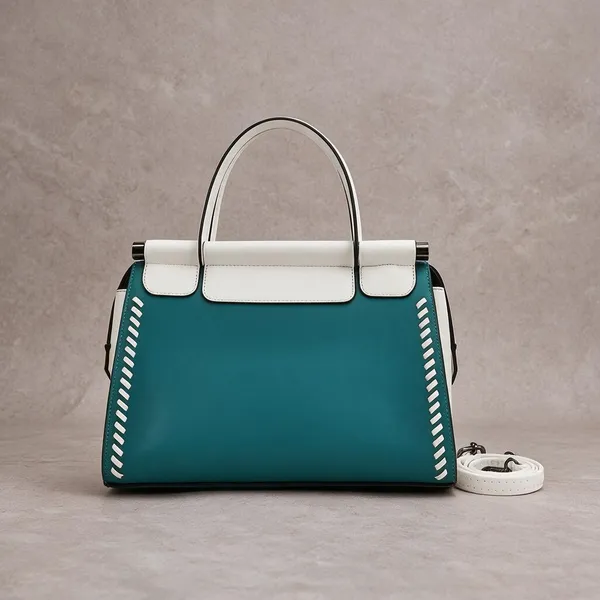 Teal_White_Contrast_Whipstitch_Structured_Handbag_for_Women