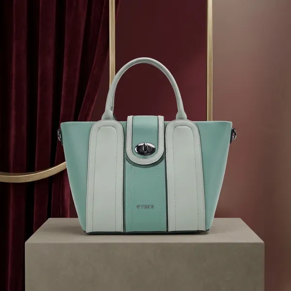 Mint_Green_Structured_Satchel_Handbag_with_Top_Handle