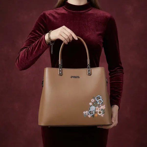 Brown_Floral_Embellished_Structured_Tote_Bag_for_Women