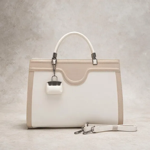Beige_White_Structured_Satchel_Handbag_with_Detachable_Strap