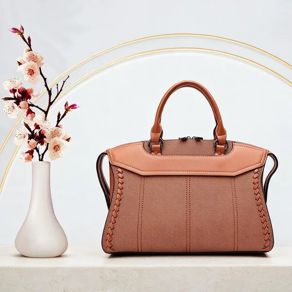 Peach_Textured_Braided_Detail_Structured_Handbag_for_Women