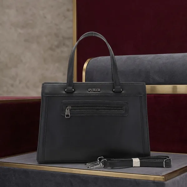 Black_Faux_Leather_Structured_Tote_Handbag_with_Detachable_Strap
