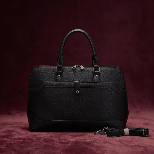 Black_Textured_Leather_Structured_Laptop_Bag_for_Women