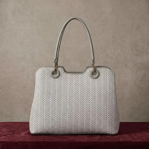 Grey_Woven_Pattern_Structured_Shoulder_Handbag_for_Women
