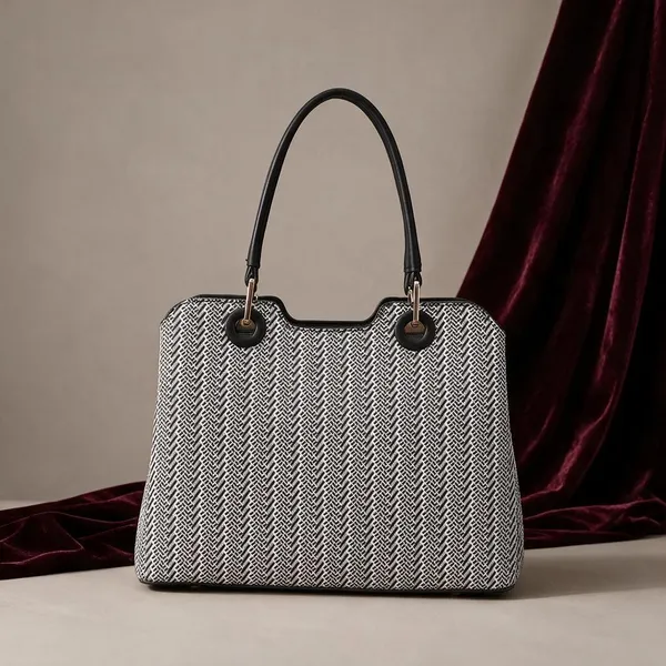 Black_and_White_Textured_Pattern_Structured_Shoulder_Bag_for_Women