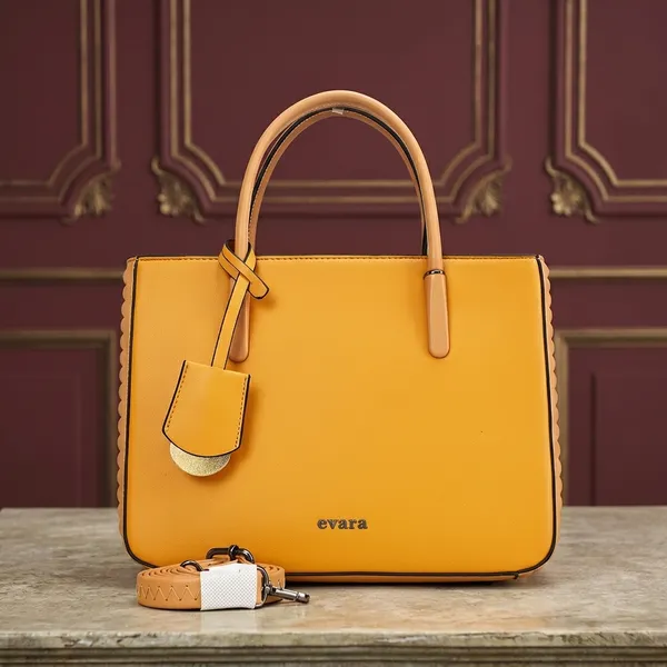 Evara_Yellow_Structured_Handbag_with_Detachable_Strap