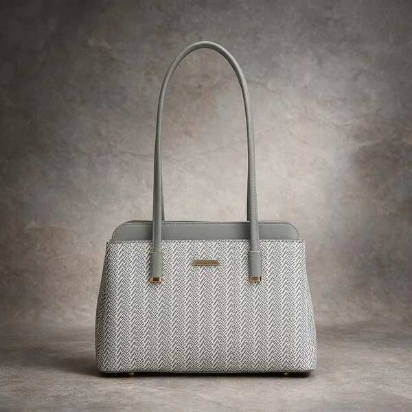 Grey_Textured_Woven_Pattern_Shoulder_Handbag_for_Women