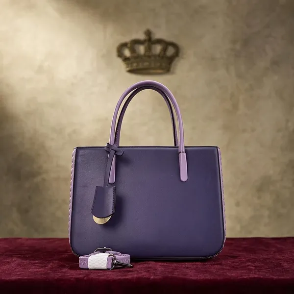 Purple_Leather_Structured_Tote_Handbag_with_Detachable_Strap