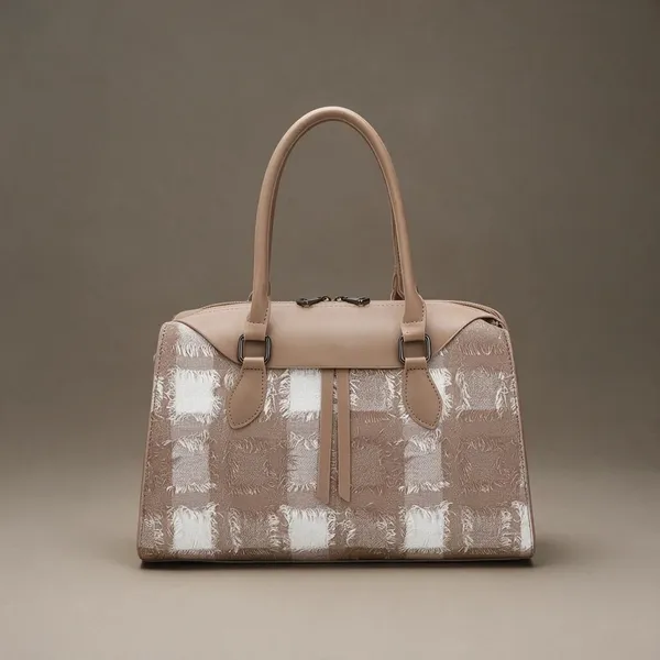 Beige_Checkered_Pattern_Structured_Handbag_for_Women
