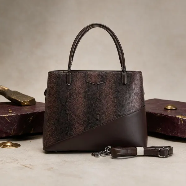 Brown_Textured_Leather_Handbag_with_Detachable_Strap