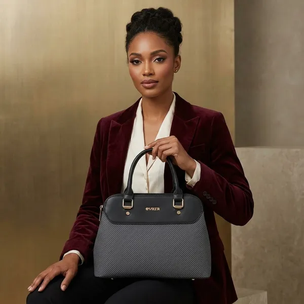 Black_Textured_Dome_Satchel_Handbag_for_Women