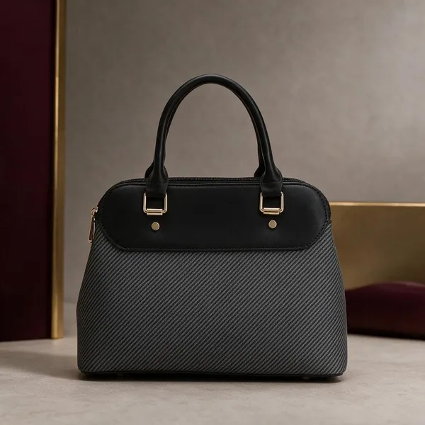 Black_Textured_Dome_Satchel_Handbag_for_Women