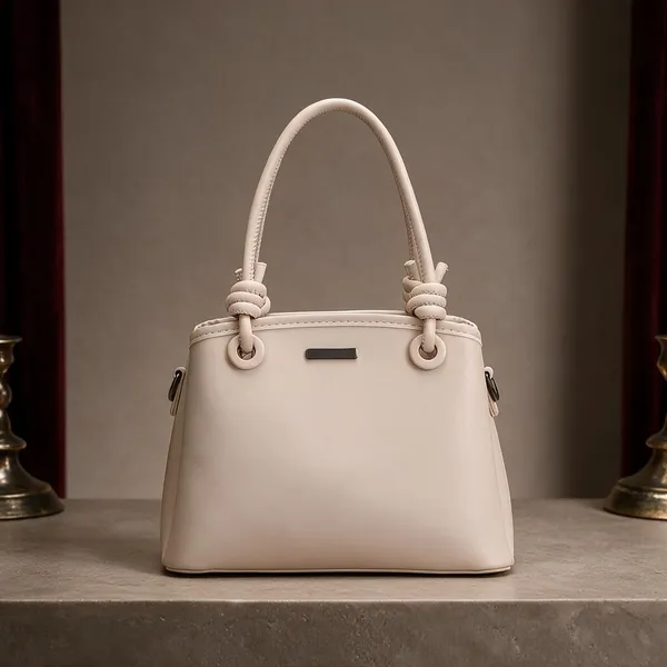 Beige_Structured_Dome_Satchel_Handbag_with_Knotted_Handles