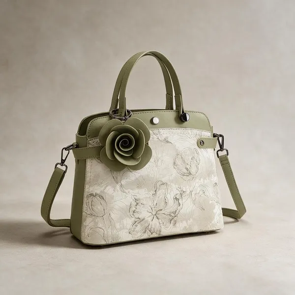 Green_Floral_Embossed_Satchel_Handbag_with_Rose_Detail_for_Women