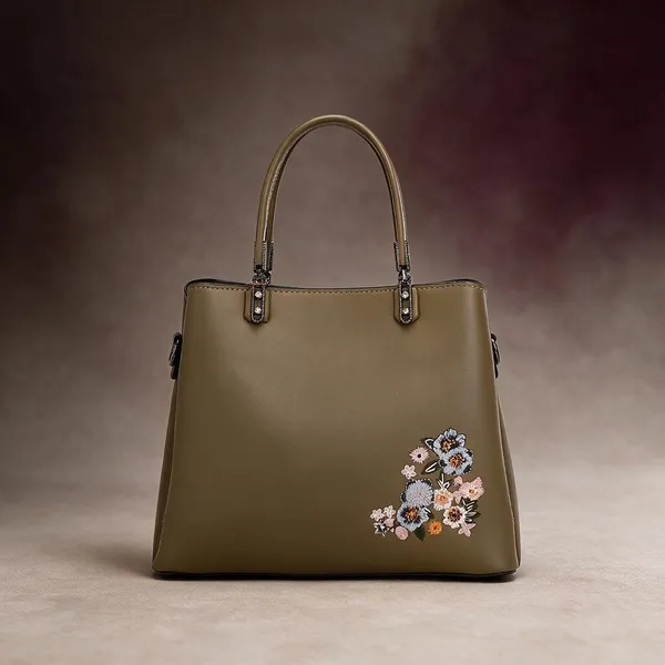 Olive_Green_Floral_Embellished_Structured_Handbag_for_Women