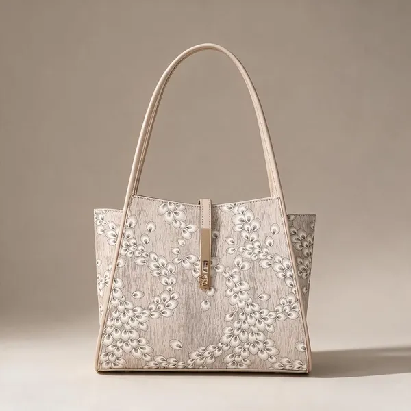 Beige_Textured_Floral_Print_Shoulder_Bag_for_Women