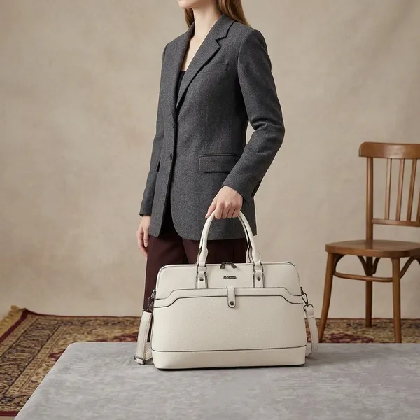White_Textured_Leather_Structured_Satchel_Handbag_for_Women