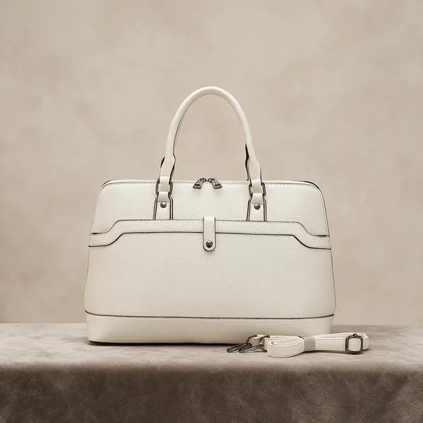 White_Textured_Leather_Structured_Satchel_Handbag_for_Women