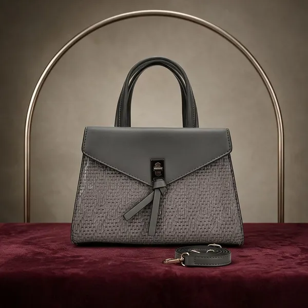 Grey_Textured_Leather_Structured_Handbag_for_Women