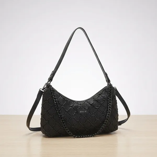 Black_Textured_Quilted_Shoulder_Bag_with_Chain_Detail