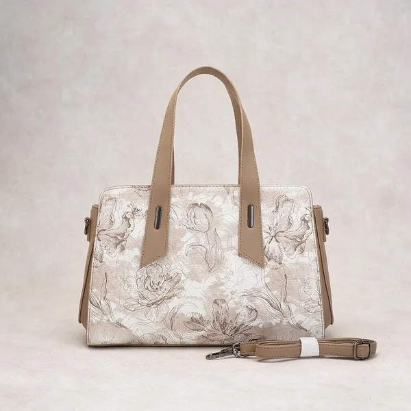 Silver_Floral_Embossed_Satchel_Bag_with_Detachable_Strap
