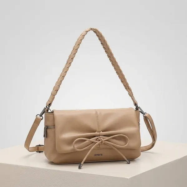 White_Leather_Braided_Handle_Shoulder_Bag_with_Bow_Detail