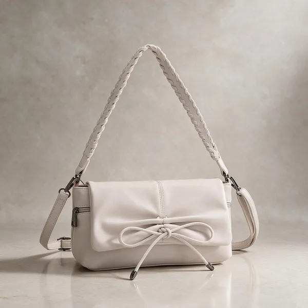 White_Leather_Braided_Handle_Shoulder_Bag_with_Bow_Detail