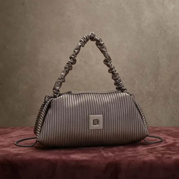 Grey_Pleated_Ruched_Handle_Shoulder_Bag_for_Women
