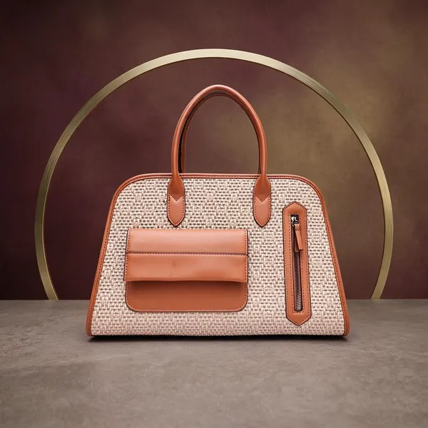 Beige_Woven_Structured_Handbag_with_Brown_Leather_Trim