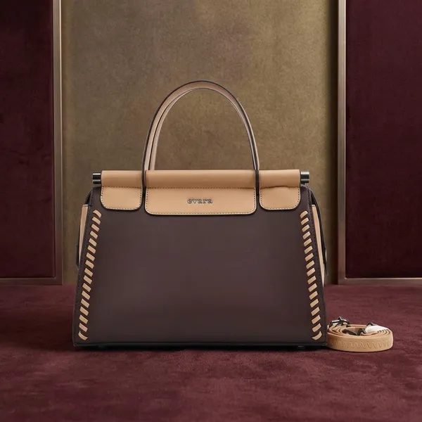 Brown_Tan_Whipstitch_Detail_Structured_Handbag_With_Strap