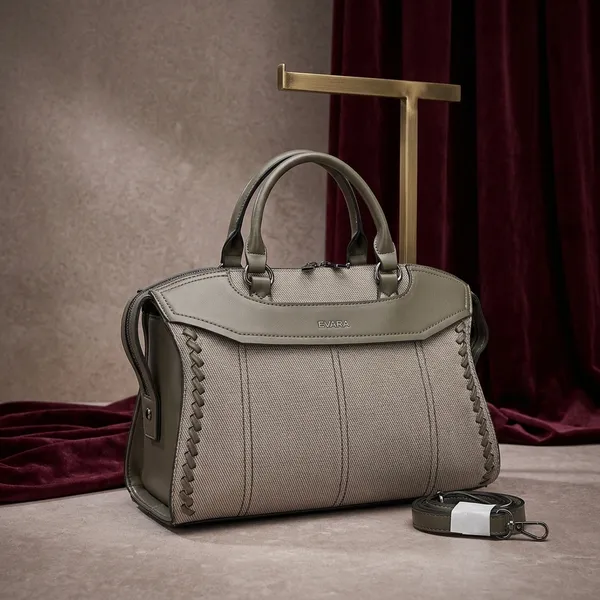 Grey_Textured_Leather_Satchel_Handbag_with_Studded_Detail