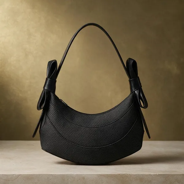 Black_Textured_Crescent_Hobo_Bag_with_Bow_Details