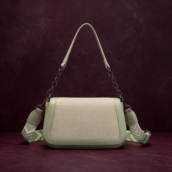 Mint_Green_Textured_Flap_Shoulder_Bag_with_Chain_Detail