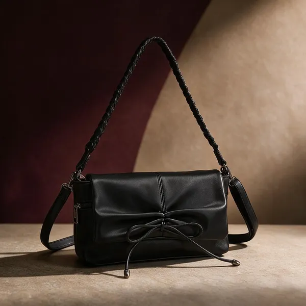Black_Vegan_Leather_Shoulder_Bag_with_Braided_Handle