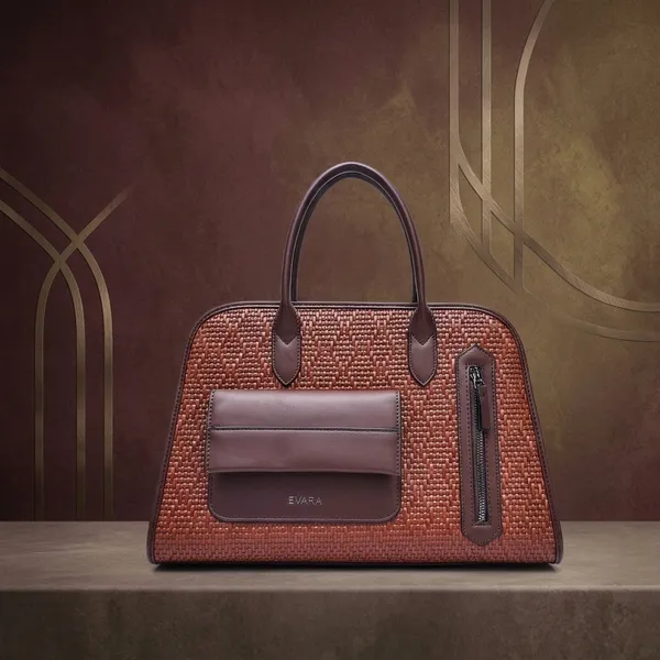 Brown_Textured_Woven_Structured_Dome_Handbag_for_Women