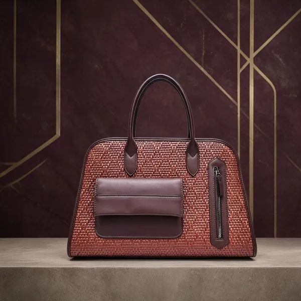 Brown_Textured_Woven_Structured_Dome_Handbag_for_Women