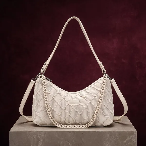 Cream_Quilted_Chain_Detail_Shoulder_Bag_for_Women