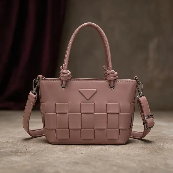 Dusty_Rose_Woven_Leather_Structured_Tote_Bag_for_Women