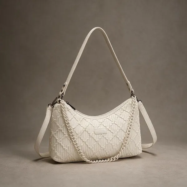 Cream_Quilted_Chain_Detail_Shoulder_Bag_for_Women