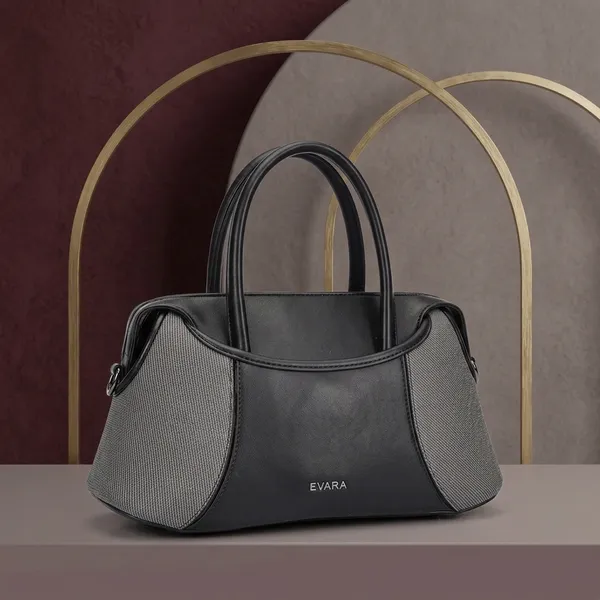Black_Grey_Textured_Structured_Handbag_for_Women