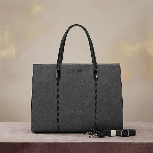 Black_Textured_Structured_Tote_Bag_for_Women