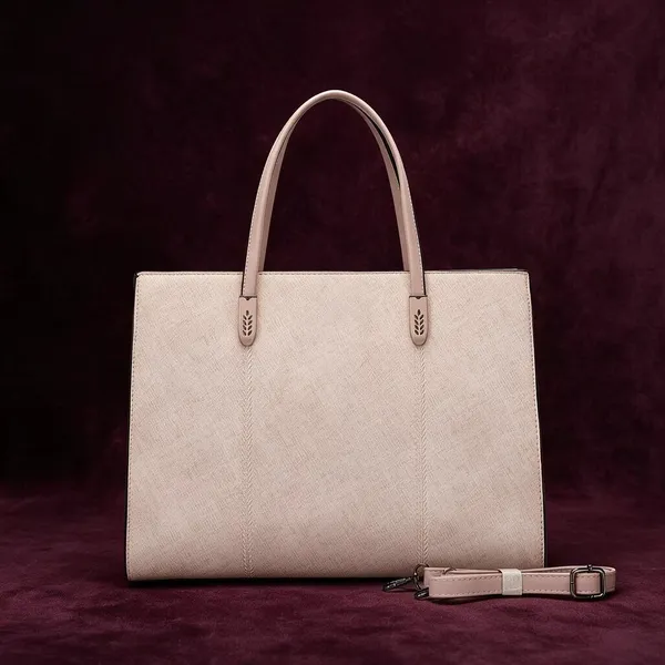 Beige_Textured_Structured_Tote_Bag_for_Women